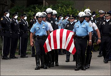 Funeral of Deputy Sheriff, Louisiana. Photo © Charlie Varley